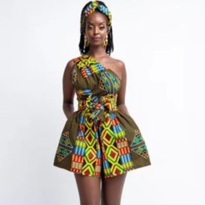 Ofuure African Print Infinity Romper